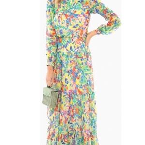 SALONI Colorful Abstract Long Sleeve Dress